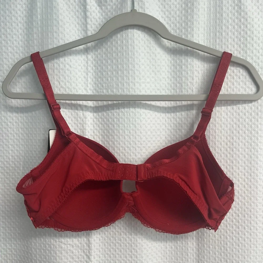 Wacoal Women's La‎ Femme Red Sequin Lace Under Wire T Shirt Bra 38B Classic - Picture 5 of 6
